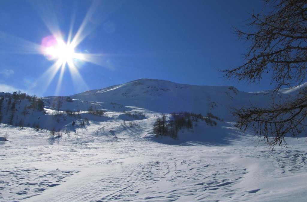 Escursione in ambiente innevato alla Punta Chaligne